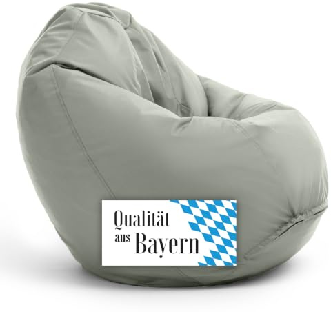 Bruni Puff Classico M i rockgrå – Bean Bag med innersäck för hund och läsning, avtagbart överdrag, EPS-fyllning