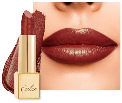 OULAC Lippenstift Metallic Glanz Finish, Rot Langanhaltender Glitzer Lippenstifte, Feuchtigkeit und Glanz für die Lippen, Intensive Farbe Feine Textur, Vegan, 4.3g (GM13) Daring