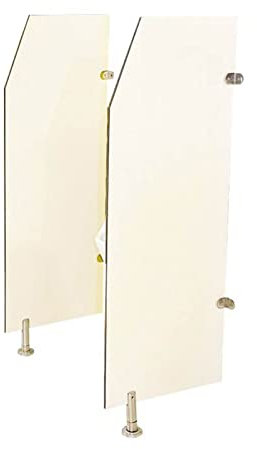 sjdoPulse Urinal,Sichtschutz, Bodenmontierte Urinal,Trennwand, Öffentliche Toilette, Männliche Urinal,Trennwandverlängerung Für Erwachsene, Urinal,Trennwandtrennwand Für Schulen/Einkauf,2 pcs White,A