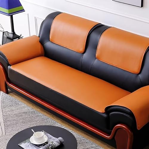 Be&xn Couch Überzug Leder Sofaschoner rutschfest Sofa überzug für Ecksofa Sektionssofa, Wasserdicht Fleckenresistent Sofabezug 1/2/3/4 Sitzer Sofa Cover für Haustiere(Orange,70 * 180cm)