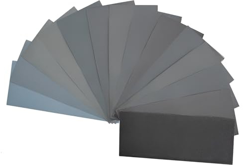 14 Sheet Assorted Wet Dry Sandpaper, 400-5000 Grit Fine Sand Paper Sheets for Car Paintwork Repair, Wood Finishing, Metal Sanding, Walls Glass Plastic Polishing