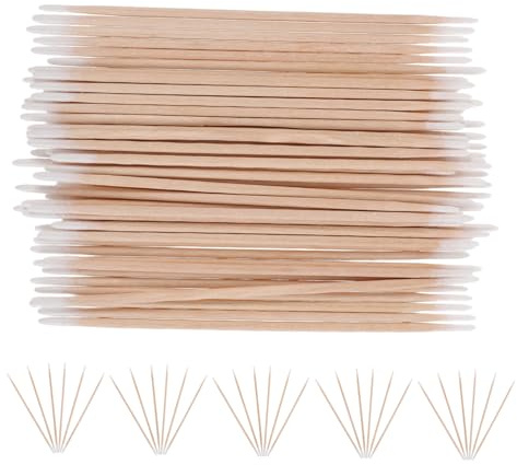 HAMPPLIES Bastoncini di Cotone Appuntiti per Unghie e Trucco con Manico in Legno, Tamponi Assorbenti Lunghi 12 Set da 100 Pezzi per Pulizia Dettagliata Manicure e Tatuaggi