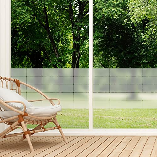 Ambiance Sticker Film Fenêtre Anti-Regard, Rectangles 10x20 cm, Lot de 25 | Stickers fenêtre autocollant vitre, film dépoli pour vitre, film floutant fenêtre pour bureau