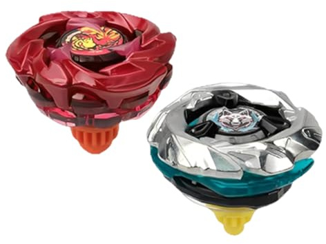 AEIXYA 2 Pezzi Set Trottole Set, Trottole Da Combattimento Set Gyro Toy, Tipo Di Difesa Horn Rhino E Tipo Di Equilibrio Claw Leon(2Colore)