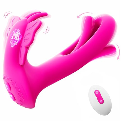 Vibration für Frauen Klitorisstimulation, Multifunktional Wearable Vibrator für Frauen mit 9 Schlagmodi 9 Vibrationsmodi, Rabbit Vibratoren Massagestab Sex Spielzeug für die Frau Paare Solo, Rosa