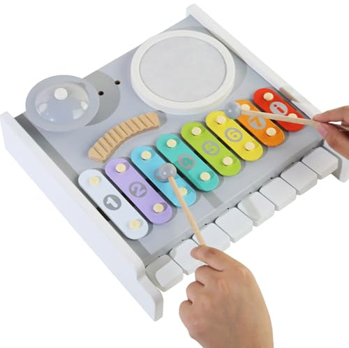 Xylophon-Spielzeug – Lernspiele aus Holz – Trommel-Set für Babys, Musikinstrument | für kleine Weihnachtsgeschenke, Bildung, Hand-Auge-Koordination, Kleinkinder