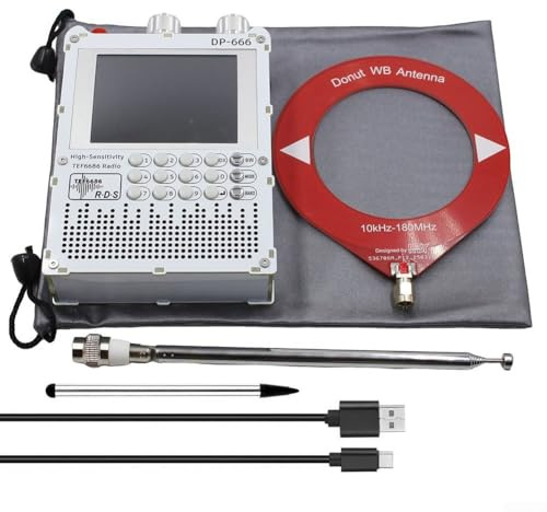 DP-666 TEF6686 - Radio digitale AM/FM a onde corte con schermo LCD touch, batteria da 5000 mAh, display RDS per viaggi e ascolto all'aperto (bianco2)