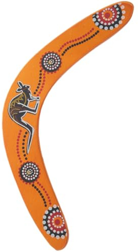 Amosfun Boomerang en Bois 33x2,5x0,5 Cm, Volant pour Adultes et Garçon et Filles, Jeu Extérieur Sportif pour Lancer et Attraper, de Plein Air Amusant et Léger