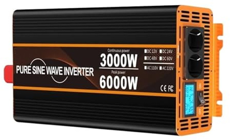 Power Inverter Inverter 3000W-6000W 12v 220v Trasformatore 220v A Onda Sinusoidale Pura(60V,110-120V 60Hz,6000W)