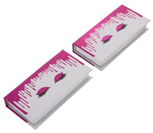 Balacoo 2 Piezas Caja de Pestañas Postizas Estuche para Pestañas Postizas de Papel Púrpura Portátil Gran Capacidad y Evita Aplastamientos