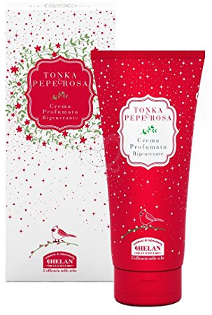 Helan, Tonka & Pepe Rosa, Crema Corpo Idratante Pelle Secca, Vellutante Effetto Seta, con Estratti di Ginkgo Biloba, Tè Verde e Vitamina E - Crema Corpo Profumata per Pelle Morbida 200ml Made in Italy