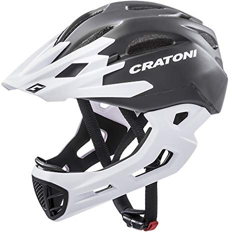 Cratoni Unisex – Vuxen C-Maniac cykelhjälm, svart/vit matt, L/XL