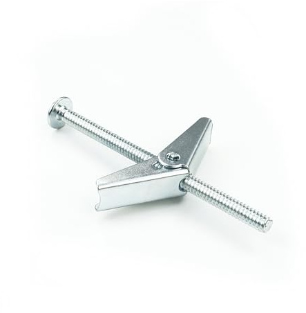 HASWARE Bullone a levetta in acciaio zincato e dado ad alette per appendere oggetti pesanti al muro a secco (3/16 x 3, 12 pz.)