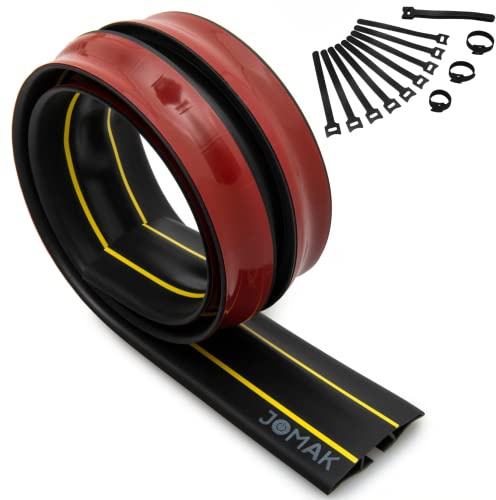 JOMAK Floor Cord Cover Heavy Duty Cord Protector - 1.2m Self-Adhesive Cable Protector - Complete with Bonus 20pk Cable Ties