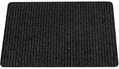 ANRO Smutsfångarmatta Mischa Svart 90 x 60 cm – halkfri dörrmatta för inne & ute | entrématta avtorkningsmatta med gummibaksida, tvättbar, hall & entré