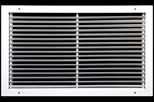 61 x 20,3 cm starres Rücklaufgitter – Stahlkonstruktion – elegante Optik und stabile Oberfläche [Außenmaße (B x H): 65 x 24 cm