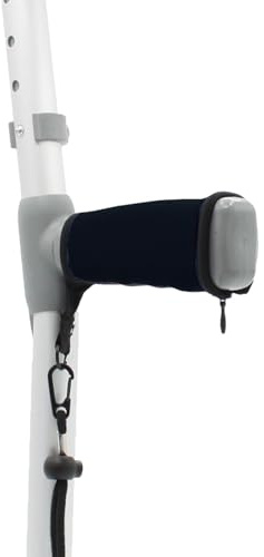 Paire de Housses de Confort Rembourrées pour Poignées de Béquilles - Noir - avec Sangle de Poignet - par Lifeswonderful