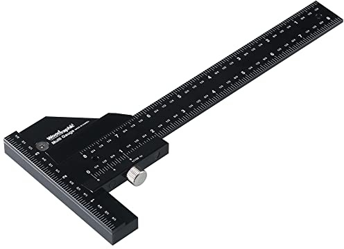 Woodraphic Scriber Gauge 8 Inch – Precision Marking & Measuring Tool for Woodworking, Layout, Joinery, Thickness, DIY – CNC Aluminum Layout Ruler (New Version)