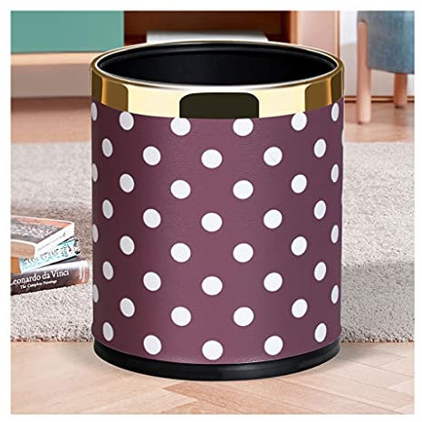 Poubelle d'intérieur Design à pois Poubelle Jolie fille Maison Salon Corbeille Corbeille à papier haut de gamme pour chambre à coucher (Violet 14l)