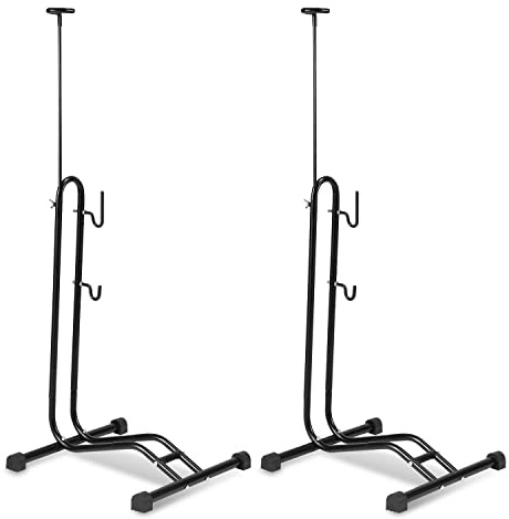Vigevee 2 soportes para bicicleta, 3 funciones para colgar o ajustar horizontal y verticalmente, 20 a 29 pulgadas adecuado para rueda delantera o trasera, soporte seguro