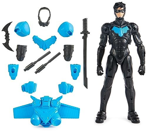 DC Comics, Batman Adventures Nightwing Actionfigur, 15 Rüstungszubehör, 17 Gelenkpunkte, 30,5 cm, Superhelden-Kinderspielzeug für Jungen und Mädchen
