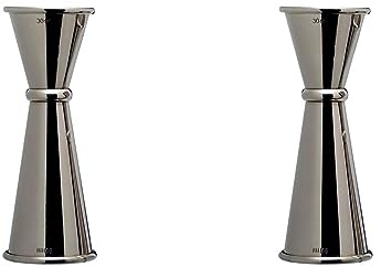Piazza - Misurino Cocktail in Acciaio Inox, Dosatore Professionale per Attrezzatura Bar, Jigger Japan Style Barman | Capacità 30/60ml (Confezione da 2)
