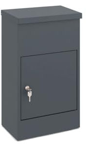 Moeby24 Paketbox Postbox M Paketfach Postkasten 38x23x65cm Briefkasten mit Schloss Stahl (Größe M)