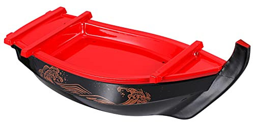 Piatto da sushi a forma di barca Piatto da portata for sashimi di sushi Stoviglie in stile giapponese Vassoio in plastica in melamina Vassoio da sushi grande Piatto da portata for barca for stoviglie