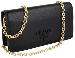 Prada Damen Schwarz Saffiano Leder Schultertasche 1DH029