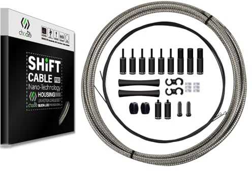 CNCLOL Fahrrad Schaltzug Set, MTB/Rennrad Schaltkabel für Shimano/SRAM Schaltseil, Schwarz/Gold, Titansilber, Silber