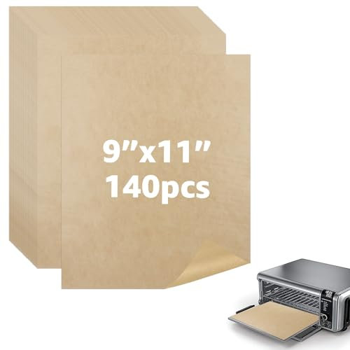 9 x11 inch Air Fryer Parchment Paper Squares, 140 Sheets Unbleached Pre-Cut Baking Disposable Paper Liner for Cuisinart Non-Stick Air Fryer Toaster Oven