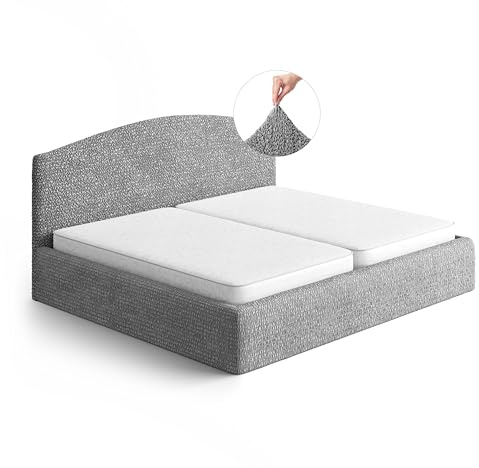 PAULATO Husse für Kingsize-Bett über das Kopfteil und Grundgestell rüberziehen, Husse für Boxspringbetten 180-220cm Mikrofaser, bi-elastisches, kratzfestes und maschinenwaschbares Gewebe Made in Italy