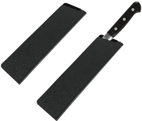Aeaocvo 2 Stück Kochmesser Schutzhülle, 22x5.5 cm Messerschutzhülle, Klingenschutz für Messer, ABS -Messerschutz mit Fleece, Schwarz Messerscheide für Messer unter 8 Zoll