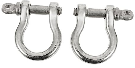 JEWEDECO 2pcs Copper u Shape D-Rings Screw Shackles for DIY Leather Craft Purse Accessories Small Stainless Steel Buckle Suitable for Handmade Keychains and Straps