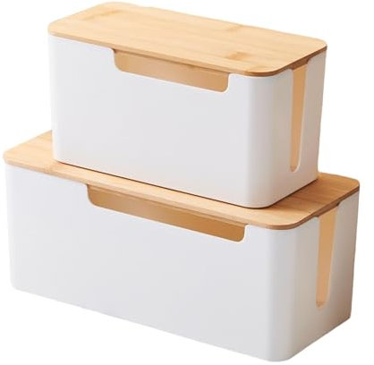 Cord Organizer Box, Cable Management Box, Power Strip Cord Organizer, Cord Storage Box, Cable Storage Box With Wood Lid, Cord Management System, Data Cable Organizer, Usb Hub Organizer