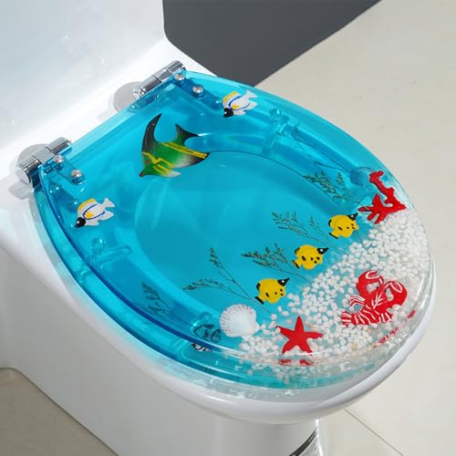 Unikicool Toilet Seat, Soft Close, Transparent Resin, U-shape, 42cm*34cm