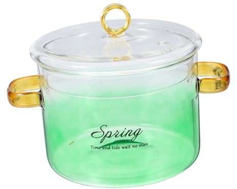 PartyKindom Pentola in Vetro Borosilicato Con Pentola Resistente Al Calore Per Zuppa Pasta Verdure Adatta Per Elettrici e Lavastoviglie