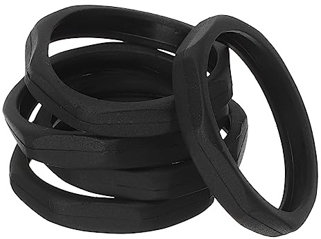 Mikrofon Antirollring Schwarz Kunststoff für Handmikrofon | Fivefine Mikrofon, Rutschfest und Schützend, 5 Stück-pack für News Interviews und Konferenzraum