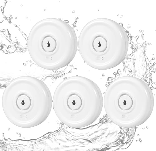 5 Pack Water Leak Detectors for Home, 100 dB Water Sensor Alarm Leak Detector for Basement, Bathroom, Kitchen, Home