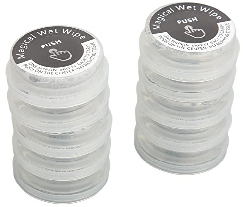 Srliya Appuyez sur Wet Wipe Comprimed Wet 10pcs Appuyez sur les Lingettes à Main Jetables de Tissu Humide comprimé de L'individu comprimé pour L'extérieur