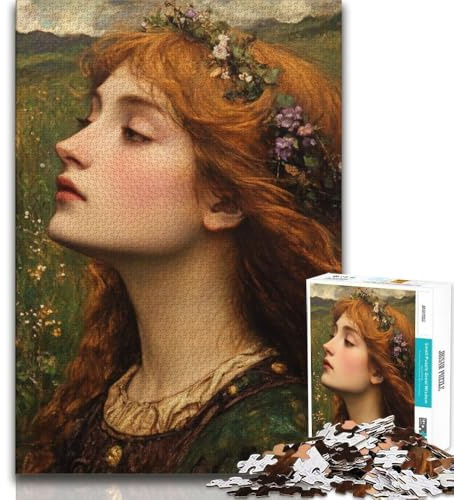 Puzzle für Erwachsene Country Girl 1000-teiliges Puzzle für Erwachsene Geschenke mit passendem Poster und Quizblatt für 14-Jährige (50x75cm)