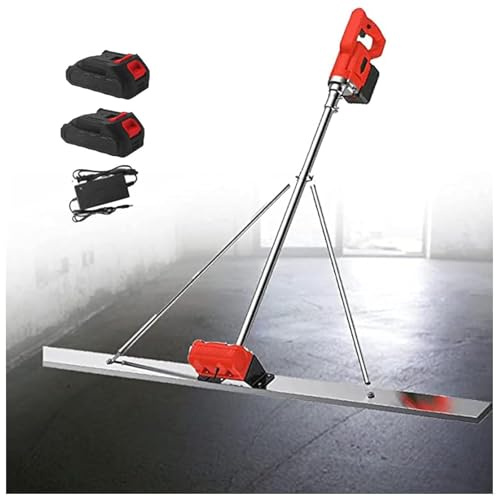 Cordless Electric Power Screed Tool Kit - Vibratory Cement Leveling Trowel with Lithium Battery for Efficient Concrete Finishing and Smoothing Solutions