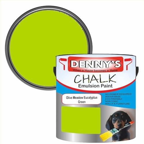 Premium Interior Wall & Furniture Chalk Paint – Olive Meadow Eucalyptus Green – Rich Matt Finish, Durable & Washable, Low Odour, Ideal for Living Rooms, Bedrooms & Hallways (250ML Tin)