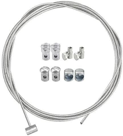 Câble d’embrayage Universel 1,2mØ1,5mm avec Serre-Câbles, Cable Accelerateur Moto, Compatible pour Motos, Quads et Tondeuses, Kit de Réparation Durable et Polyvalent