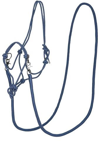 Imperial Riding Knotenhalfter IRHFree Ride – leichtes, Robustes Rope-Halfter aus starkem Polyesterseil, individuell verstellbar, für Training, Bodenarbeit & Alltag, Saphir, Pony