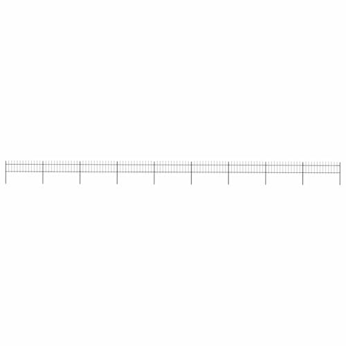 Grillage Cloture Rigide,Clôture de jardin avec dessus en forme de lance en acier 1603,5 x 60 cm Noir pour Volière, Clapier