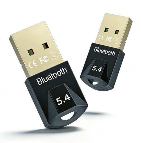 USB Bluetooth 5.4 Adapter, 2Pack Bluetooth Dongle Adaptor for PC | Wireless Receiver Stick for Desktop, Laptop, Headphone, Keyboard, Mouse, Controller, Support Windows 8.1/10/11,Plug and Play