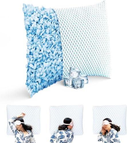 MKS Schlafkissen 60x60 mit Memory Schaum und Gel – Kopfkissen mit ergonomischer Nackenstütze – Für Erwachsene, Rückenschläfer und Seitenschläfer – Kühlend, hygienisch, komfortabel