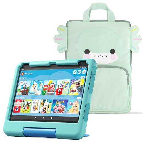 Amazon Fire HD 10 Kids tablet (newest gen) ages 3–7 | 10.1 screen, parental controls, 2-year worry-free guarantee, 32 GB + Carrying Case for Amazon Kids Tablets