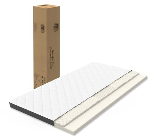 VSOGA Basics - Coprimaterasso in schiuma di gel, 140 x 200 cm, altezza 7 cm, colore: Bianco